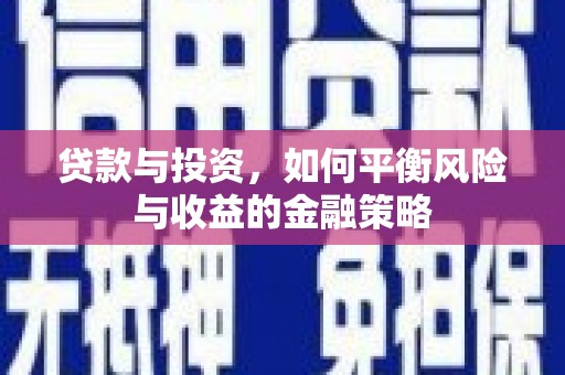 道外贷款与投资，如何平衡风险与收益的金融策略